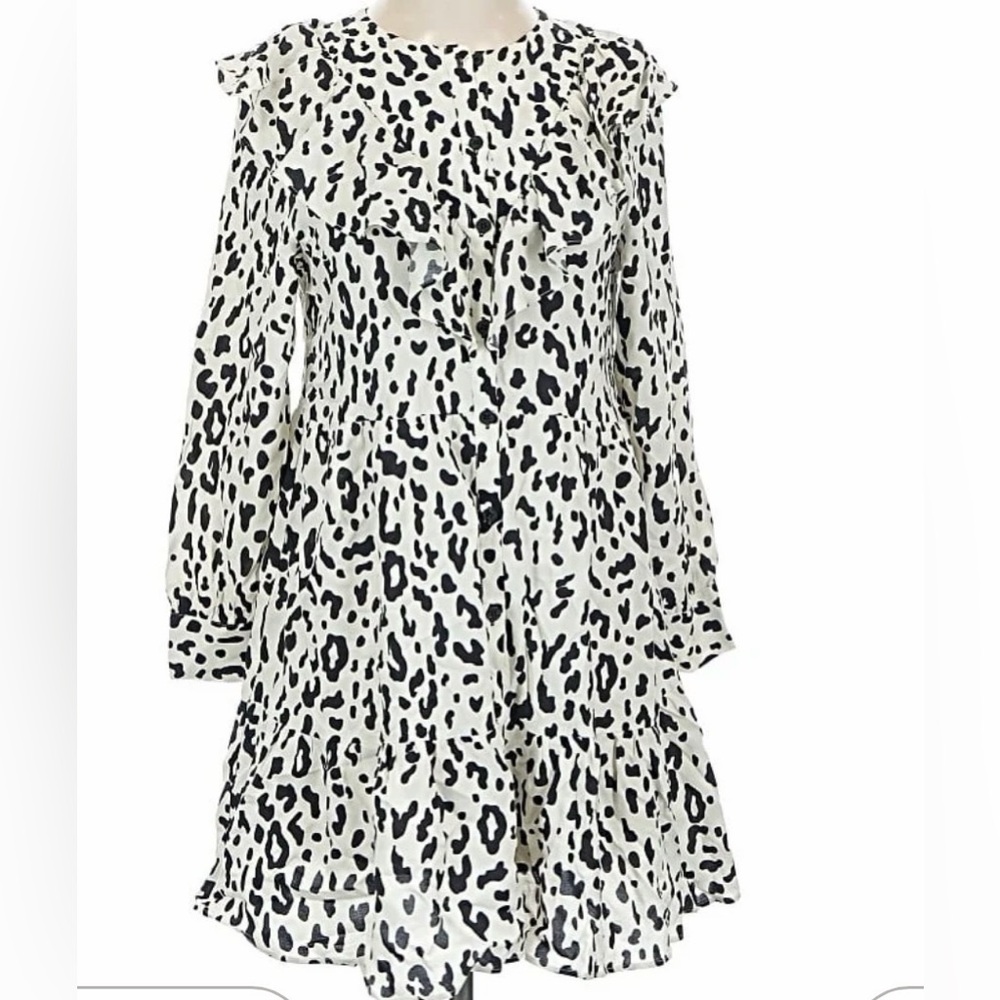 NWT Zara women’s xs mini animal Print Ruffle Dress